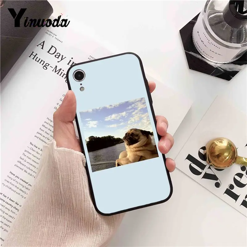 Yinuoda забавная для кошек собак настроение черный мягкий чехол телефона iPhone 11 pro XS MAX