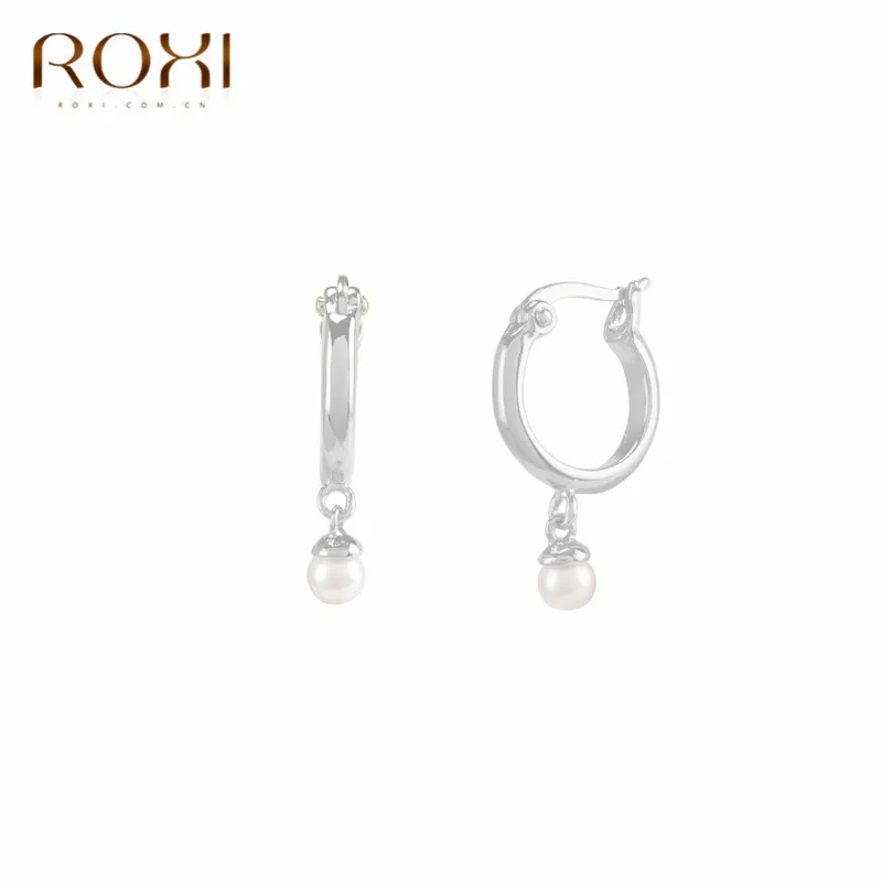 Женские серьги гвоздики ROXI из стерлингового серебра 925 пробы с жемчугом