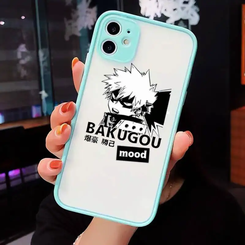 

My Hero Academia Midoriya anime Phone Case matte transparent For iphone 7 8 11 12 plus mini x xs xr pro max cover