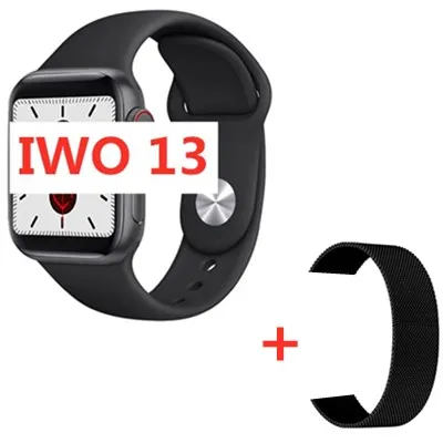 Package iwo 13 Смарт часы 1:1 44 мм часы 5 IP68 водонепроницаемый T8 поддержка кровяного кислорода кровяное давление пульсометр умные часы - Цвет: Package