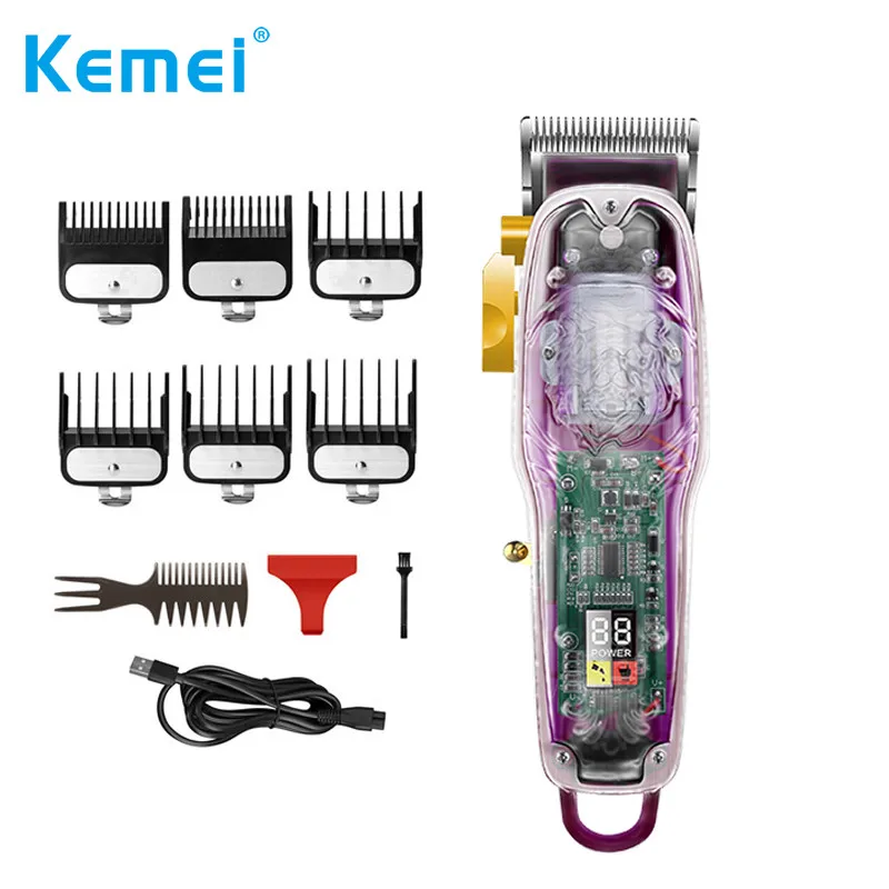 

Профессиональная машинка для стрижки волос от kemei, триммер для бороды для мужчин, электробритва с ЖК-дисплеем 0 мм, машинка для стрижки волос,...