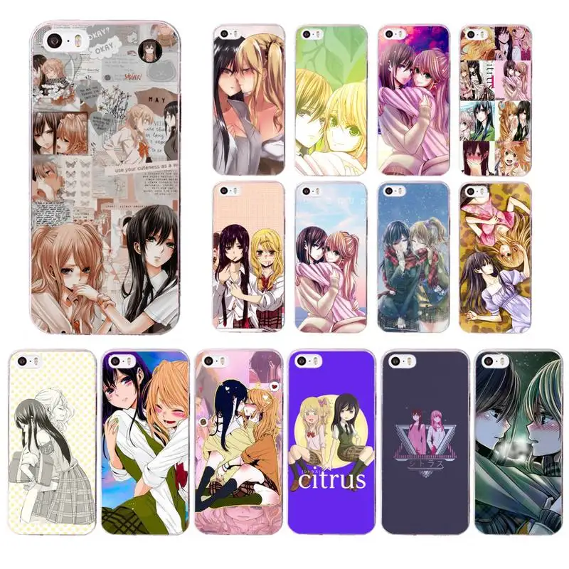 Аниме лесбиянки Цитрус Юдзу Аихара Мэй чехол для телефона iPhone 13 11 12 Pro XS MAX 8 7 6 6S Plus X 5S SE 2020 XR.