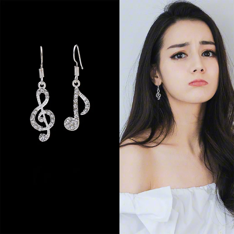 

Notes Music Earrings Black Acrylic Asymmetric Earrings Women Girl Party Accessory Jewelry Bijoux 2021Gift Wholesale Hot Sale