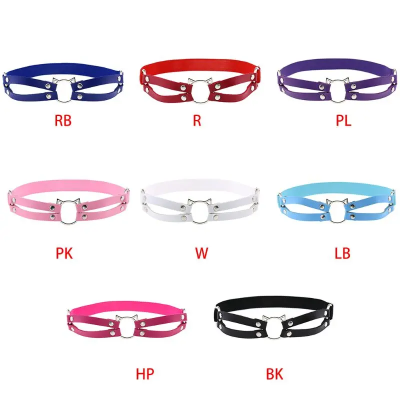 Женские готика Харадзюку пикантные Искусственная кожа Эластичный ногу с