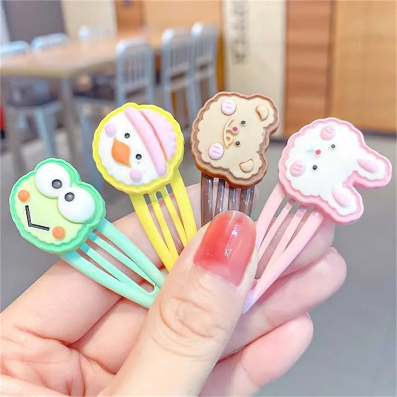 2PCS/Set New Girls Cute Cartoon Rabbit Bear Frog Duck Hairpins Kids Sweet Hair Clips Barrettes Headband Fashion Accessories - купить по