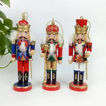 1 шт., деревянная кукла-Щелкунчик, солдат, миниатюрные фигурки, винтажная кукла ручной работы, новогоднее, Рождественское украшение, домашний декор M68E