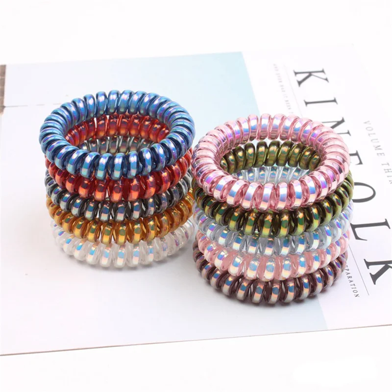 10 шт./лот аксессуары для волос девочек эластичные повязки браслет из телефонной