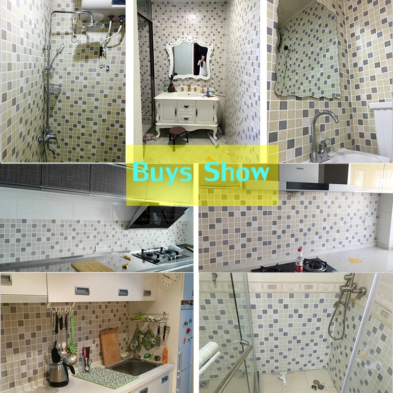 

shower door sticker wallpapers furniture Selfadhesive imitation tile tile wall paper sticker waterproof kitchen toilet wallpaper