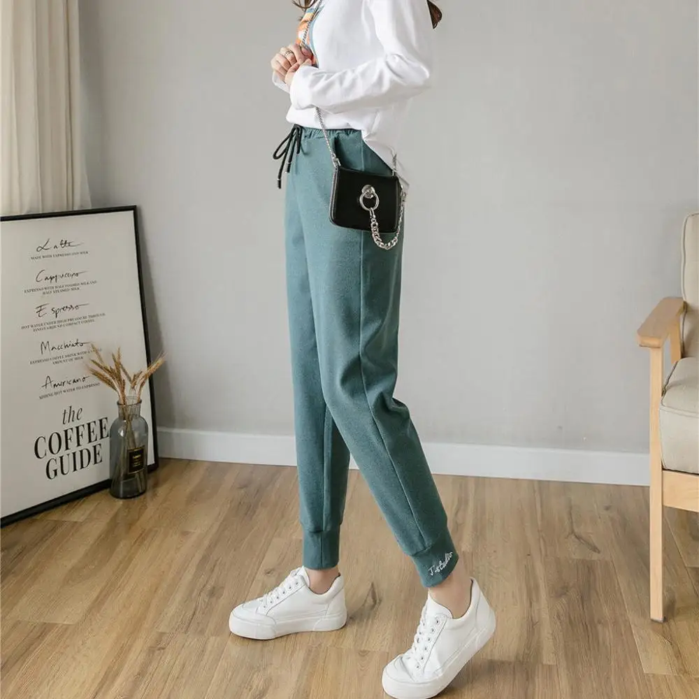 Модные женские брюки бархатные зимние большого размера шаровары | Женская одежда