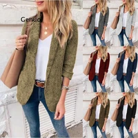 womens suit jacket new spring and autumn fashion casual cotton no deduction long sleeve leisure solid color loose blazer