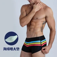 mens fashion sports swimming trunks new striped color matching shorts swimming trunks with push pad european and american hot