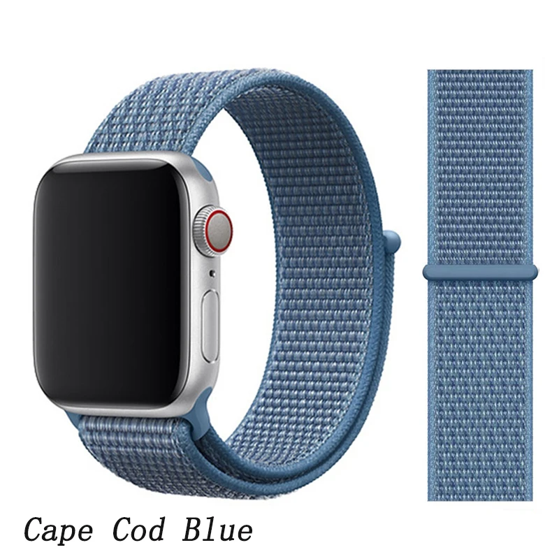 NEW Cape Cod Blue Спортивная петля ремешок apple watch band 42 мм 38 мм apple watch 4 3 band iwatch band 44 мм 40 мм correa pulseira 42 44 нейлоновый ремешок для часов - Цвет ремешка: NEW Cape Cod Blue