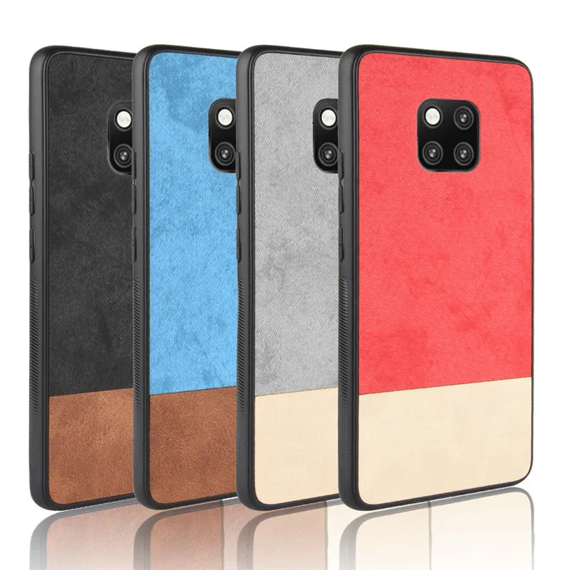 for Huawei Mate 30 Pro 20 20X Lite Case Farbic Leather Matte Back Cover Soft Bumper Mate20 X 20Pro Funda Shell |