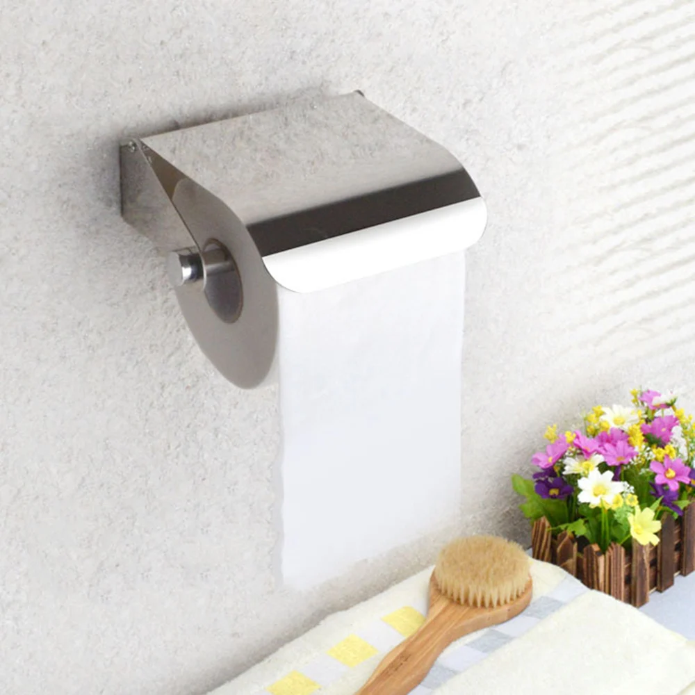 1Pc Wall Mounted Tissue Holder Stainless Steel Bathroom Roll Box Toilet Paper | Обустройство дома