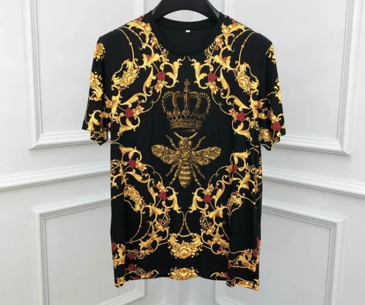 

20ss Новая мода пчела Корона алмаз Королевский принт брендовая одежда Топ футболки дизайнер для мужчин