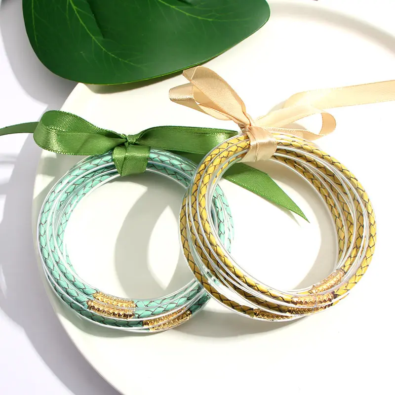 Женские браслеты с бантиком JJFOUCS из змеиной кожи леопардовым принтом силиконовые