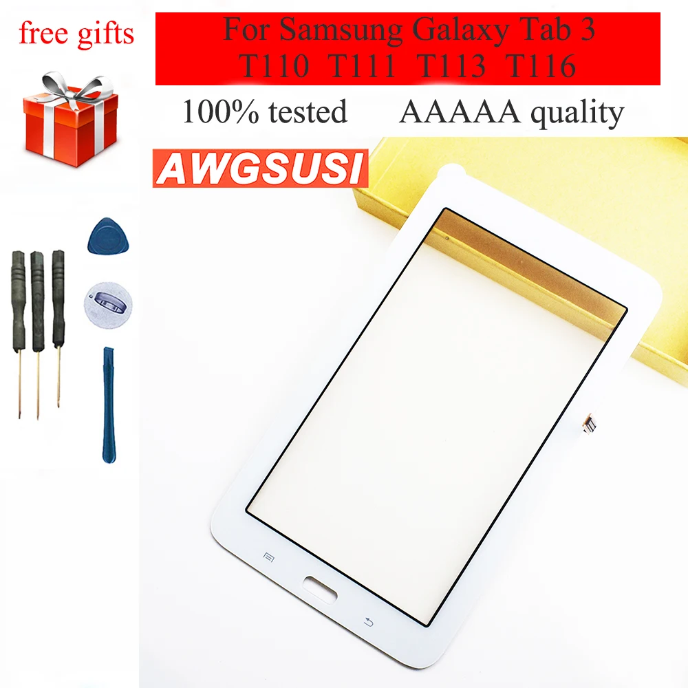 100% тест для Samsung Galaxy Tab 3 SM T110 T111 T113 T116 Передний сенсорный экран дигитайзер