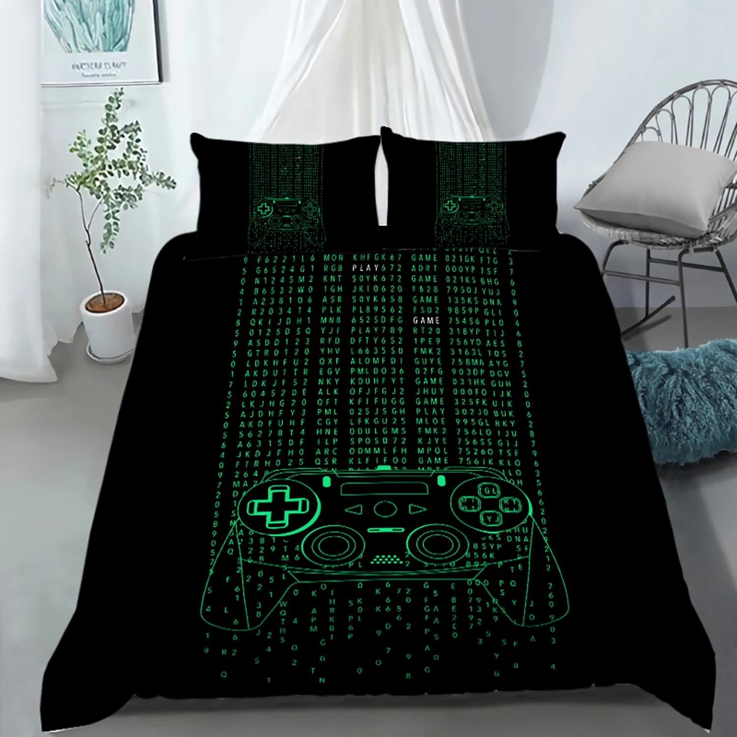 

BailiPromise Gamepad Bedding Set bedroom 3D Print Esport Pillowcase Soft Duvet Cover Kids Boys Online Games Queen King Twin