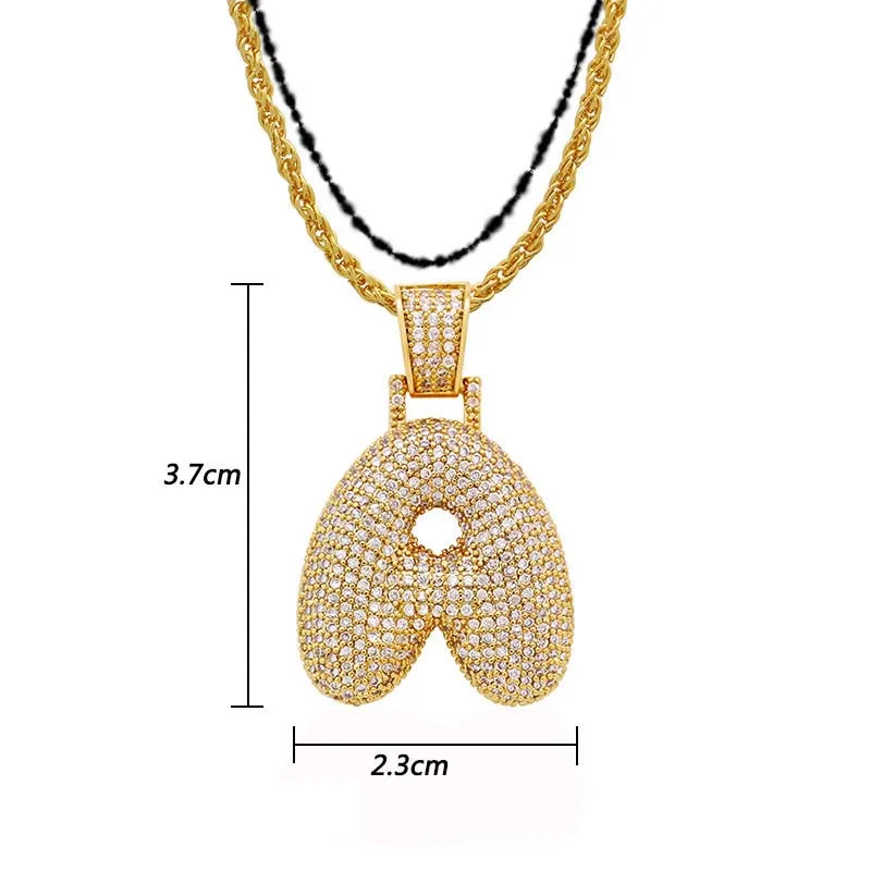 A-Z на заказ белые капельные Пузырьковые буквы ожерелья и кулон цепочка для мужчин