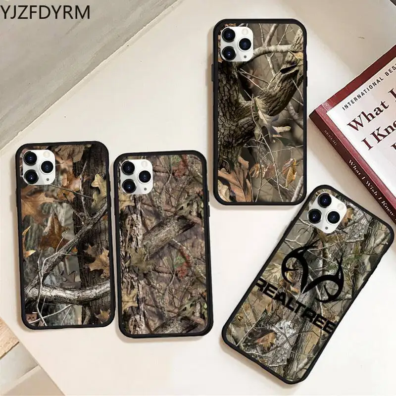 

YJZFDYRM Realtree Real Tree Camo Phone Case Rubber for iPhone 11 pro XS MAX 8 7 6 6S Plus X 5S SE 2020 XR case