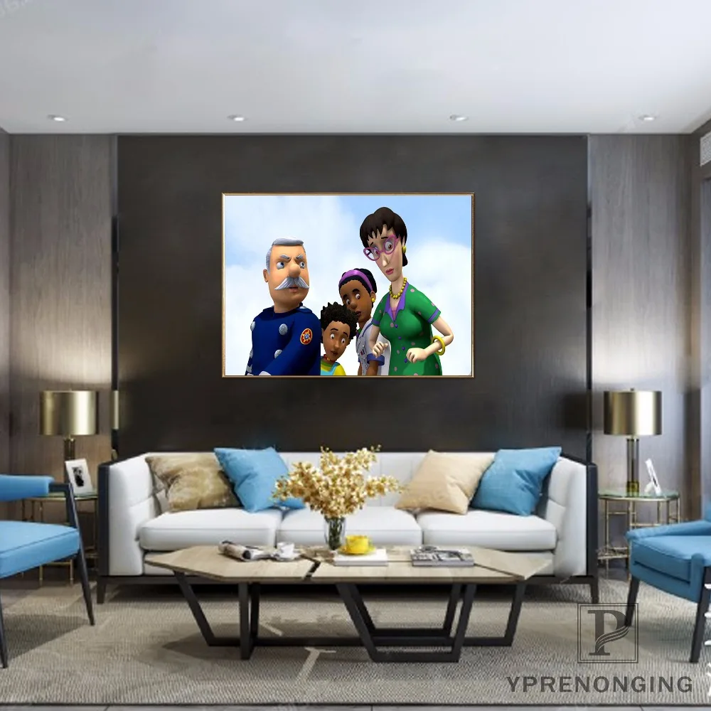 Холст постер из шелковой ткани Пожарный Сэм на заказ бумага Классическая картина