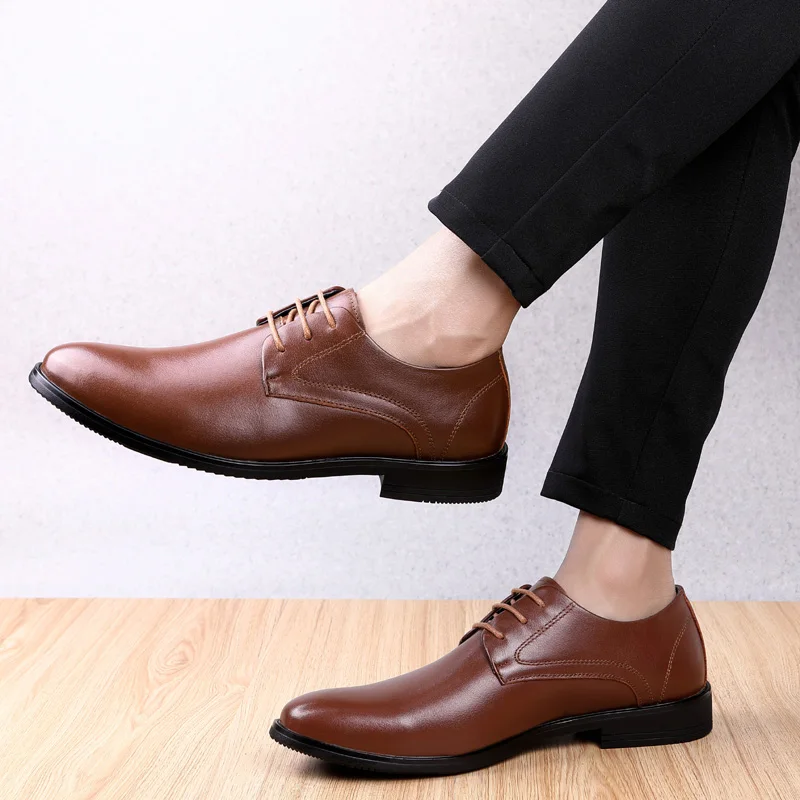 Мужские туфли-оксфорды на шнуровке модные формальные деловые туфли с