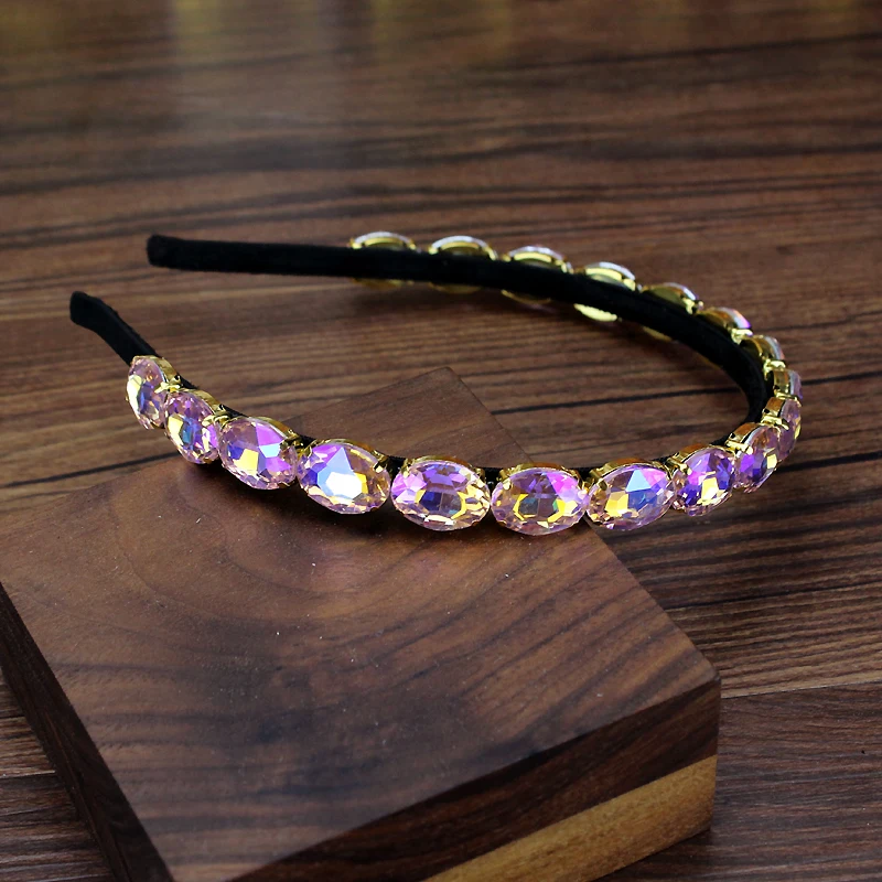 Романтический блестящие AB Розовый овальный Роскошная обувь с украшением в виде