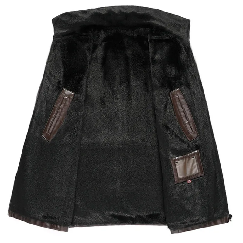 

New Genuine Leather Jacket Mens Leather Jacket And Coat Smart Casual Plus velvet Jacket Jaqueta De Couro Masculina