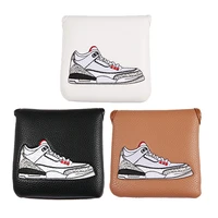 pu leather with shoe embroidery magnet golf club square mallet putter head cover spider x headcover