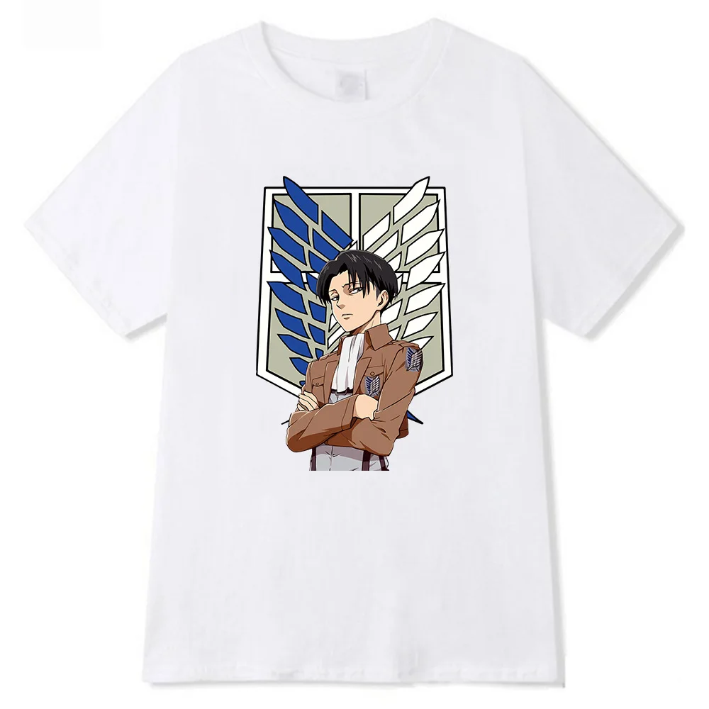

2021 New Style T-shirt Summer Round Neck Anime Attack On Titan Men's Short Sleeve Print Loose T-shirt Summer Top Clothing