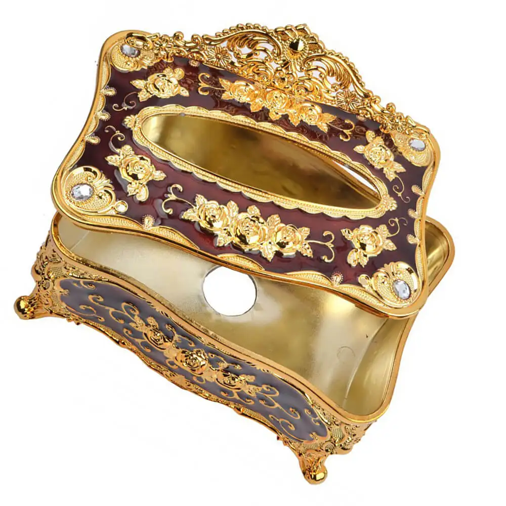 

European Style Tissue Box Luxury Acrylic Napkin Paper Organizer Retangle Tissue Boxes Paper Rack for Home KTV Hotel