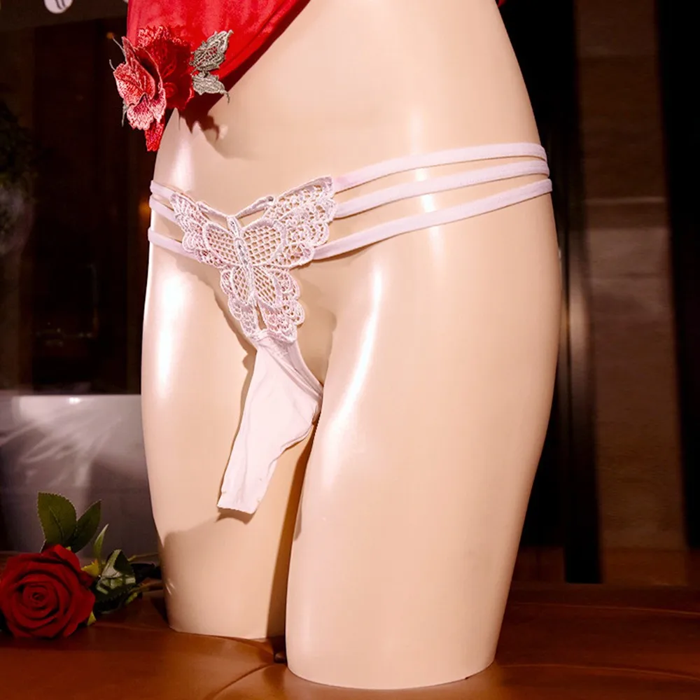 Трусы-стринги мужские кружевные с карманом-бабочкой |