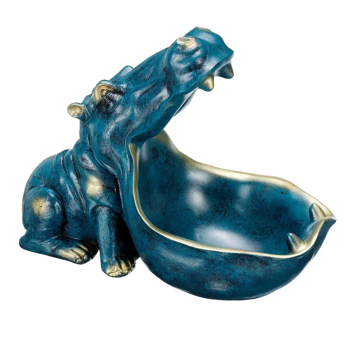 Большая резиновая фигурка Hippopotamus для украшения дома офиса отеля настольная животное современное ремесло гиппопотамус декоративная статуэтка