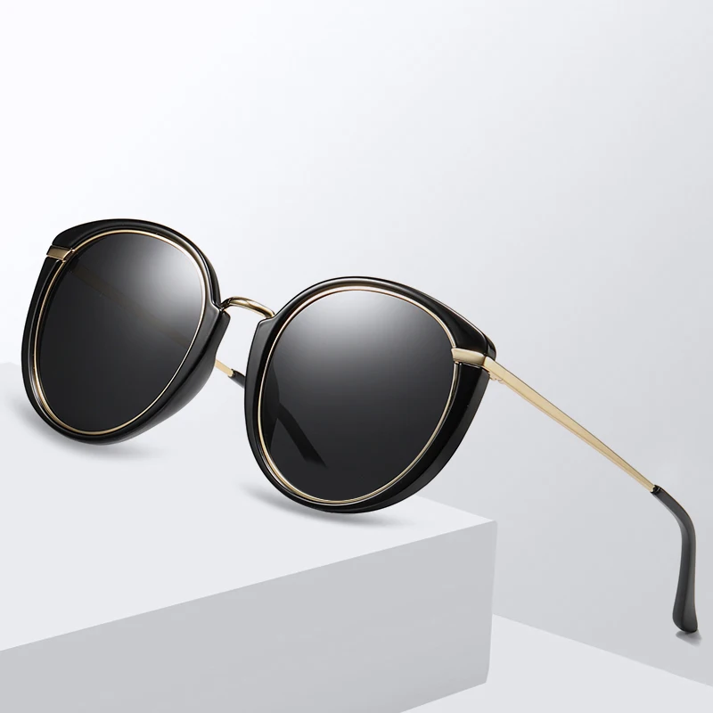 Высококачественные круглые ацетатные + металлические солнцезащитные очки