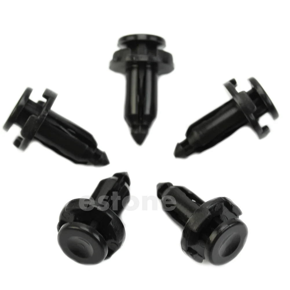 

10pcs Nylon Trim Board Panel Retainer Clips Rivet Fasteners Black for Toyota R2LC