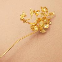 10pcs handcrafts metal flower leaf branch hairpin hair stick accessories vintage women lady jewelry chinese bun hairwear hairpin