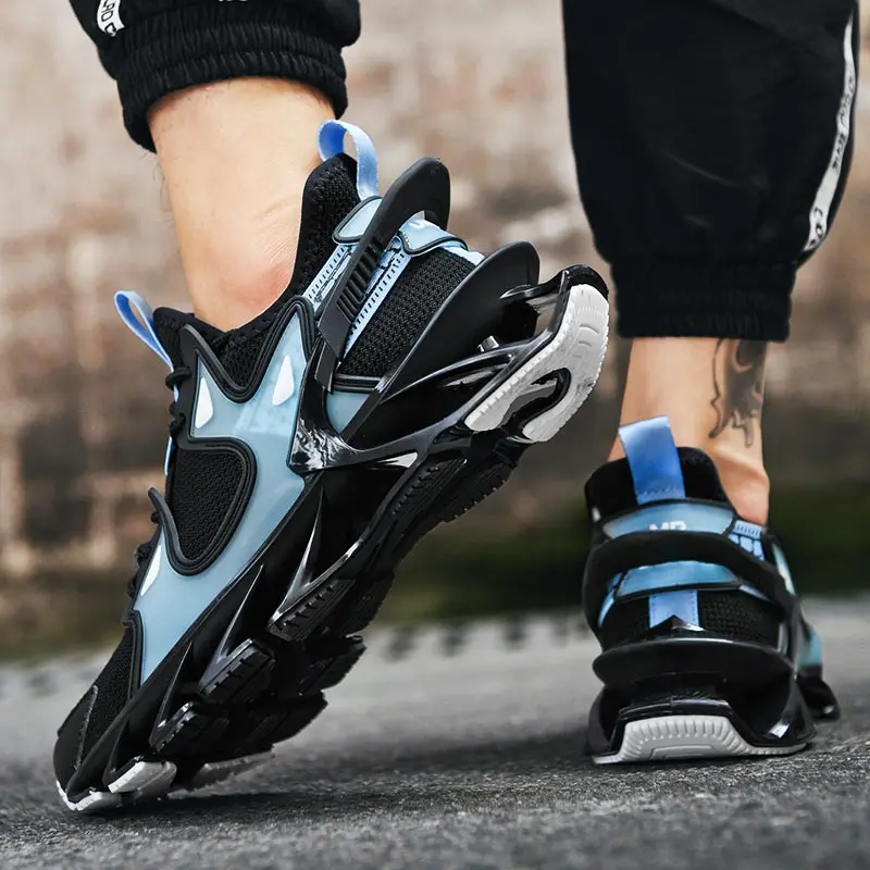 Демпфирующая мужская спортивная обувь мужские кроссовки для бега черные синие