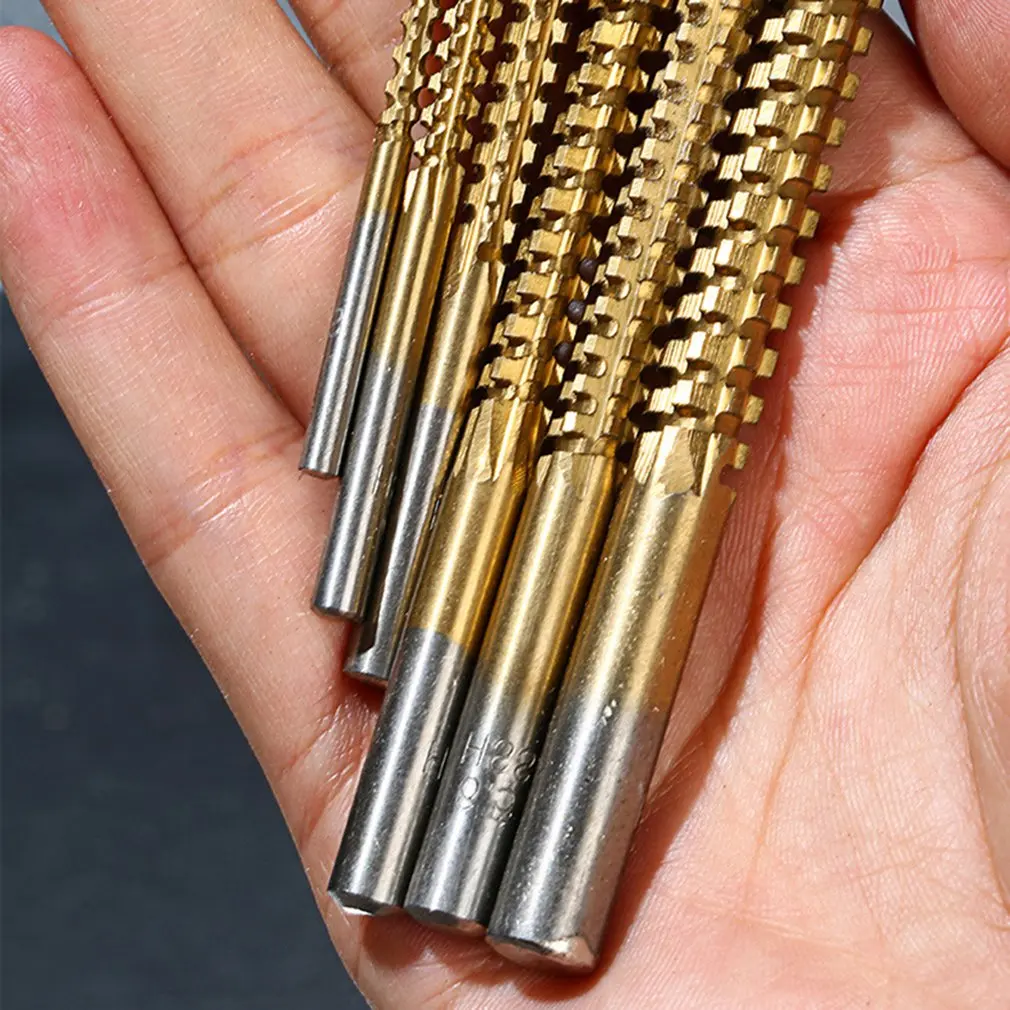 

6pcs/set Cobalt Drill Bit Set Spiral Screw Metric Composite Tap Drill Bit Tap Twist Drill Bit Set Multi-function Metal Specia