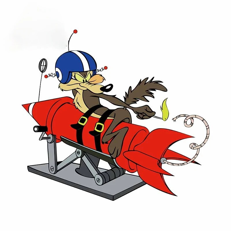 

Cartoon Colorful Car Sticker and Decal FOR Wile E Coyote Rocket Vinyl Decal Anime Car Styling Waterproof Accessories PVC13x12cm