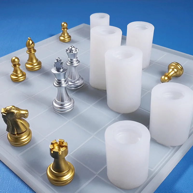 

3D UV Chess Epoxy Resin Mold International Chess Board Resin Mold Silicone Mold Crafts for Decoration Making Components DIY
