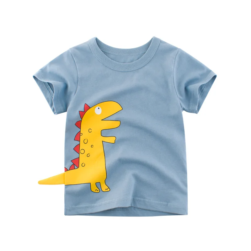 

Summer Boys Cartoon Dinosaur Cotton T Shirts Kids Fashion Clothes Toddler Boy Short Sleeve T-Shirt Boutique Outfits Infant Tops