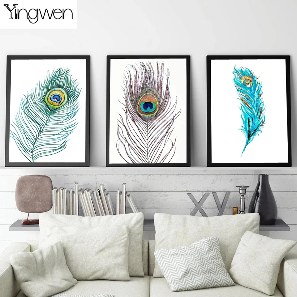 3 шт. мозаика-Триптих перо павлина | Дом и сад