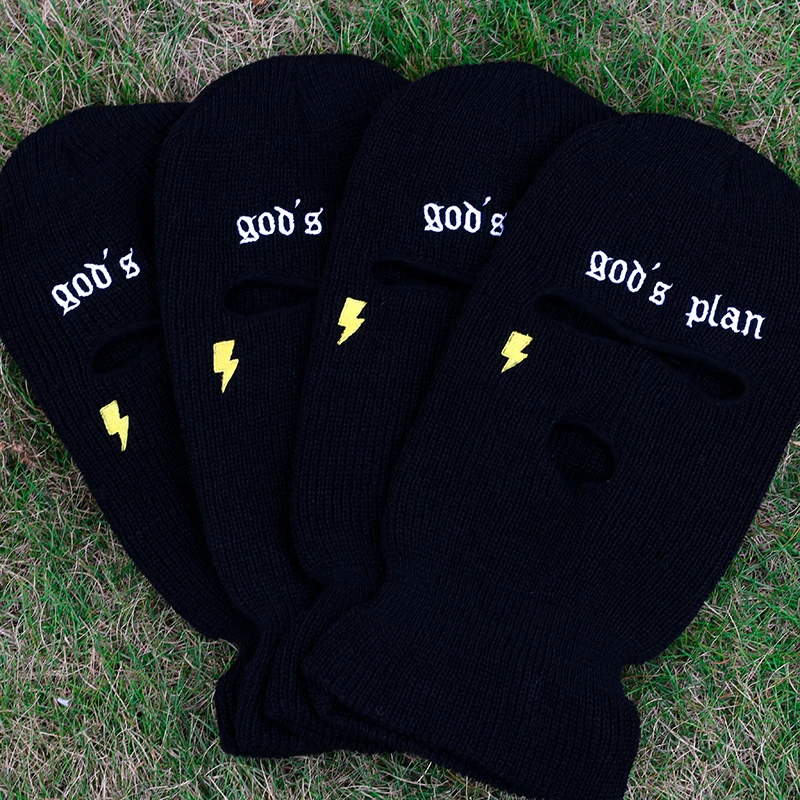 Лыжная маска вязаная для лица зимняя Балаклава на все лицо спорта открытом