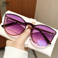 fashion cat eye sunglasses for women purple gradient lens eyeglasses metal frame sun shades uv400 eyewear