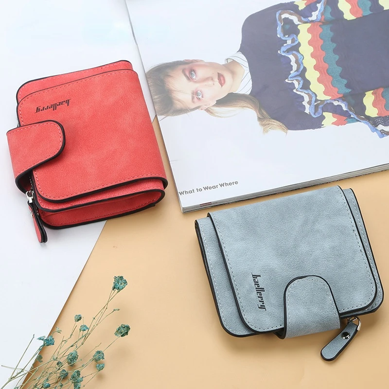 

2021 New Women's Credit Card Holder Wallet Design High Matte Leather Wallet Female Colorful Card Purse for Cards Made Baellerry
