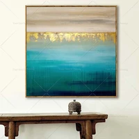 dusk sky blue sea tree living room restaurant interior decoration picture wall art hand painted oil painting