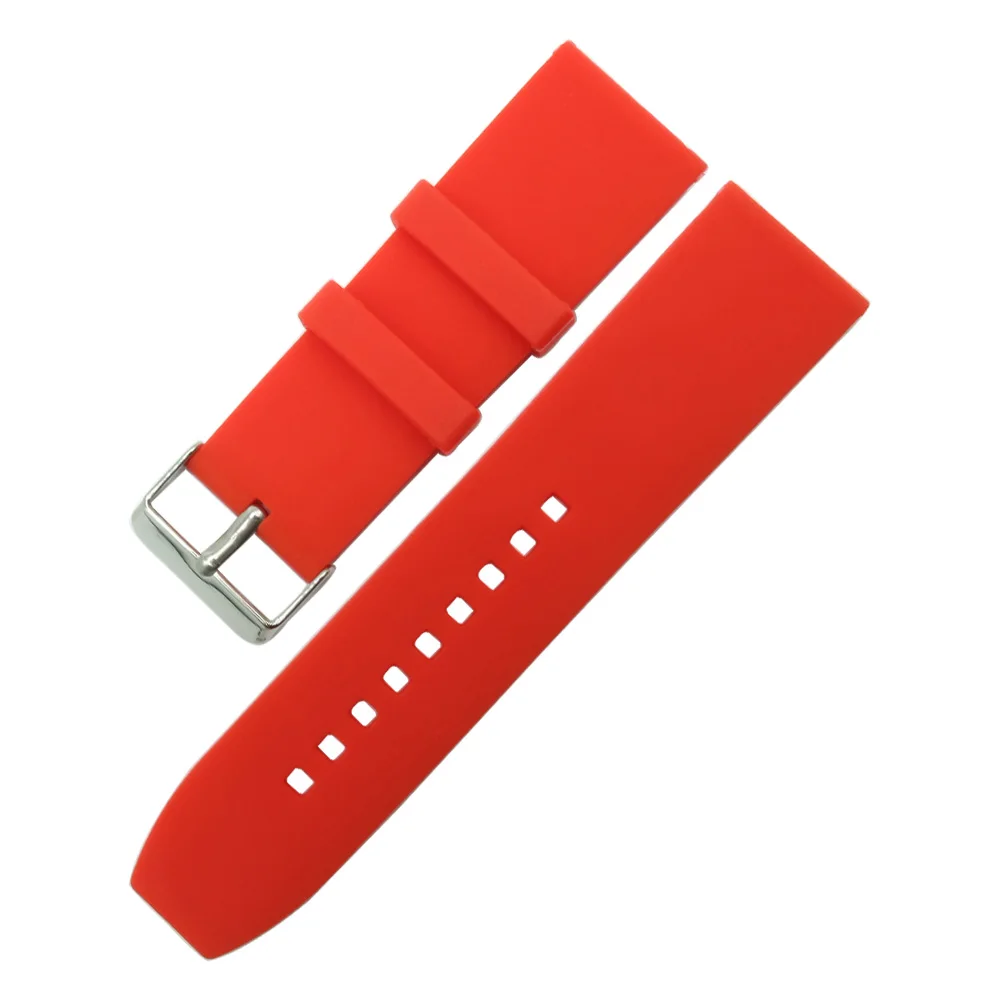 Ремешок силиконовый для часов резиновый черный спортивный браслет наручных 16 18 20