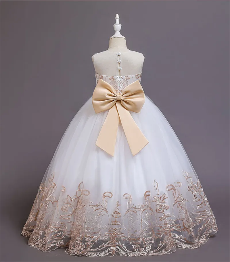 

Baby Tutu Princess Dress For Girl Lace Embroidery Flower Birthday Party Girl Dress Baby Girls Clothes 4-12 Years