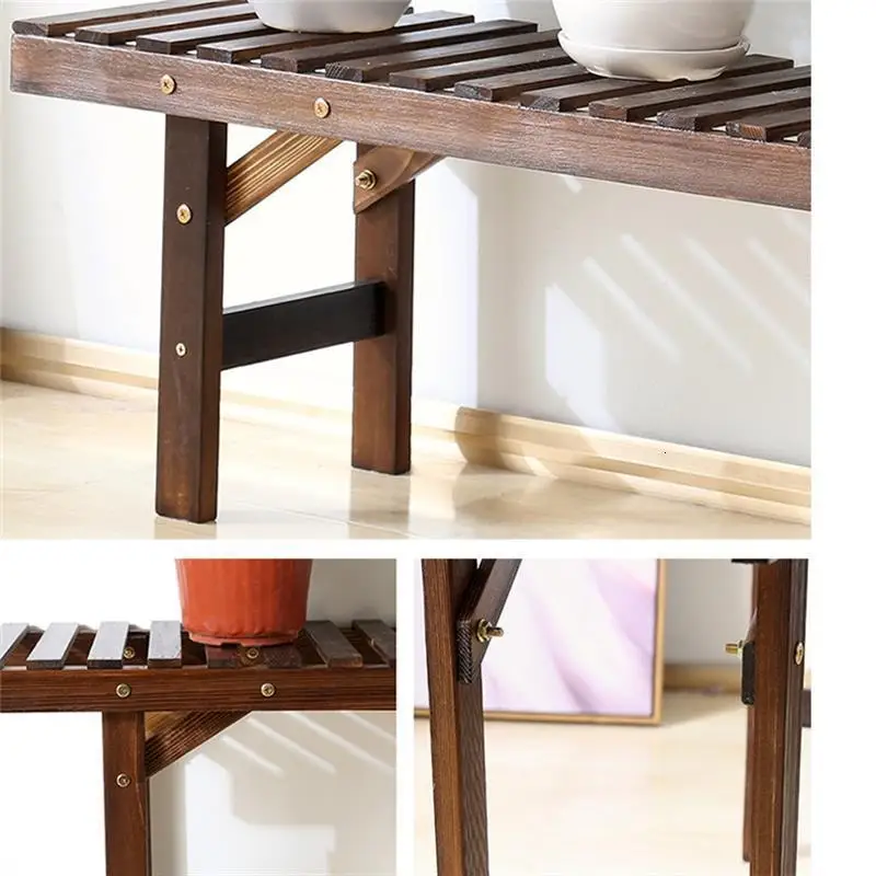 Macetas Estanteria Jardin Estante Repisa Para Plantas Escalera Decorativa Madera напольная стойка для балкона