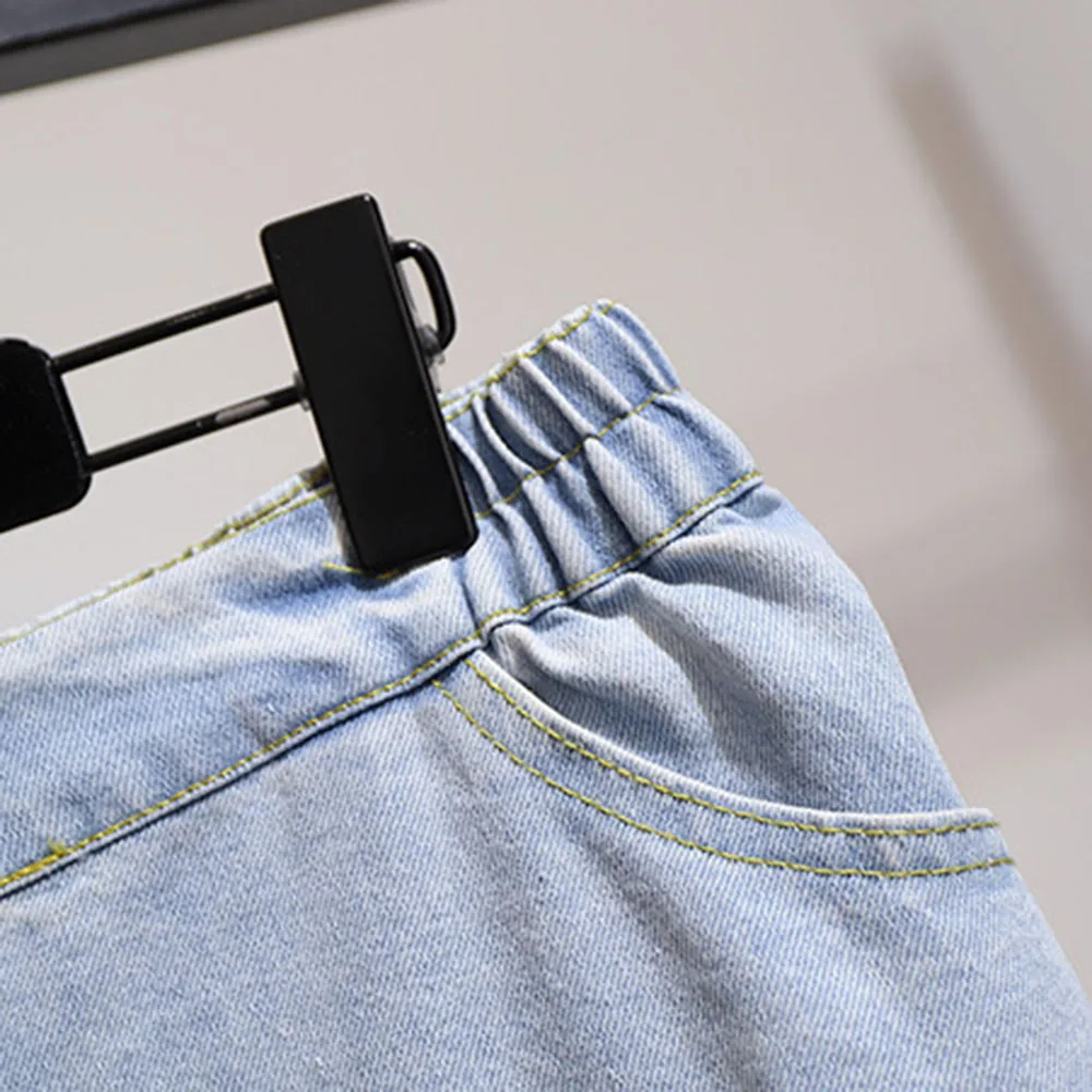 Женская джинсовая юбка Джинсовая юбка-светильник синего цвета корейская мода 2020